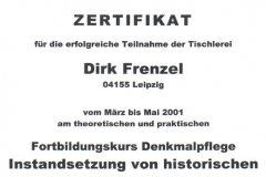 Lehrgang "Instandsetzung historischer Türen und Fenster"